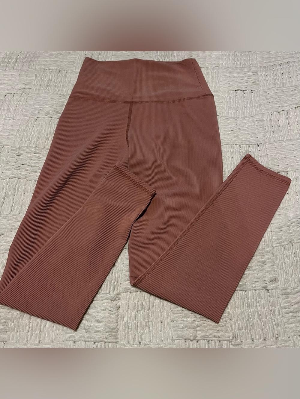 Beach Riot Ribbed High-Waist Leggings - Dusty rose mauve